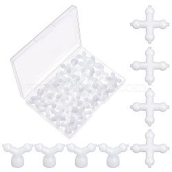 48Pcs 2 Style Plastic Toy Skeleton Joint Findings, for DIY Plush Doll, White, 27x27x6.5mm and 18x23x9.5mm, 24pcs/style(DIY-OC0009-55)
