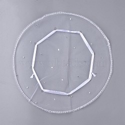 White Jewelry Packing Drawable Pouches, Organza Gift Bags, about 26cm in diameter(X-OP075Y-8)