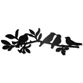 Iron Wall Signs, Metal Art Wall Decoration, for Living Room, Home, Office, Garden, Kitchen, Hotel, Balcony, Bird Pattern, 100x300x1mm, Hole: 5mm