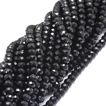 Natural Tourmaline Beads Strands, Faceted, Rondelle, 5x3~3.5mm, Hole: 0.8mm, about 106pcs/strand, 15.43''(39.2cm)