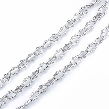 Alloy Oval Link Chains, with Spool, Cadmium Free & Nickel Free & Lead Free, Unwelded, Platinum, 17.5x11.5x4.5mm, about 32.81 Feet(10m)/Roll