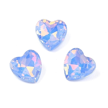 Glass Cabochons, Faceted, Heart, Royal Blue, 10x10x4.5mm, 45pcs/set