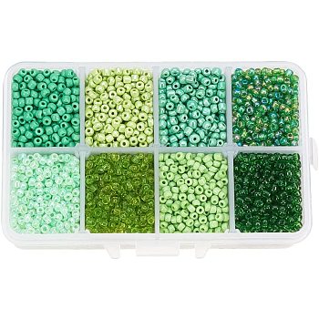 8/0 Round Glass Seed Beads, Mixed Style, Mixed Color, 3mm, Hole: 0.8mm, about 4200pcs/box