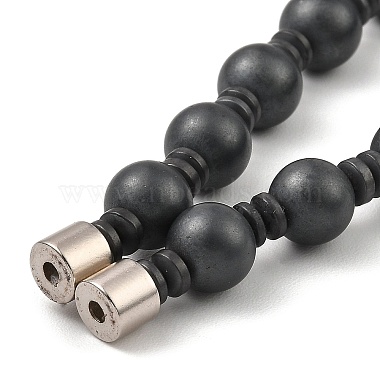 Round Synthetic Non-Magnetic Hematite Beaded Necklaces for Women Men(NJEW-E097-06)-3