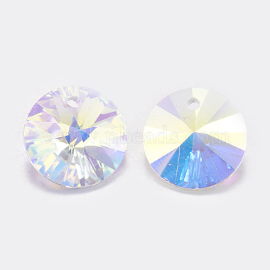 Breloques de strass en verre &agrave; facettes(RGLA-F049-8mm-001AB)-2