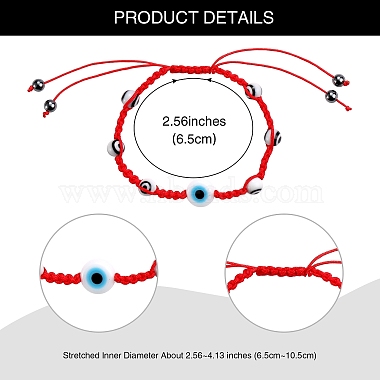 5pcs 5 styles de bracelets de perles tressés en fil de nylon réglables(BJEW-SZ0001-50)-2