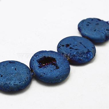 Electroplated Natural Druzy Geode Crystal Beads Strands(G-N0251-30mm-04)-3