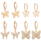 4 Pair 4 Style Brass & Alloy Dangle Leverback Earrings for Women(EJEW-AN0003-83)-1