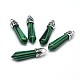 Bullet Platinum Plated Alloy Synthetic Malachite Pointed Pendants(G-F228-06M-RS-1)-1