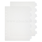 Dolphin PP Binders Index Divider Sheets, 6 Holes Tab Divider for Binder, Rectangle, WhiteSmoke, 210x159x0.3mm, Hole: 5mm, 6pcs/set(KY-WH0057-03B)