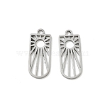 304 Stainless Steel Pendants, Arch with Sun Charms, Cut-Out, Stainless Steel Color, 17x7x1mm, Hole: 1.2mm(SA-CBA28C1-02A-P)