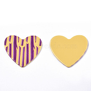 Opaque Printed Acrylic Cabochons, Heart, Dark Violet, 40x44.5x2.5mm(MACR-N011-001-B01)