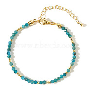 Bohemian Style Faceted Round Natural Apatite Bead Bracelets Women's Fashion Jewelry, Inner Diameter: 6-1/2~6-3/4 inch(16.5~17cm)(LW5248-6)