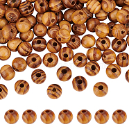 200Pcs Wood Beads, Dyed, Lead Free, Round, Peru, 10mm, Hole: 3mm(WOOD-OC0003-68B-LF)