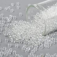 TOHO Round Seed Beads, Japanese Seed Beads, (101) Crystal Transparent Luster, 8/0, 3mm, Hole: 1mm, about 222pcs/10g(X-SEED-TR08-0101)