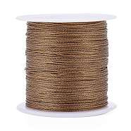 Polyester Braided Metallic Cord, for DIY Braided Bracelets Making and Embroidery, Camel, 0.4mm, 6-Ply, about 54.68 yards(50m)/roll(X-OCOR-I007-B-38)