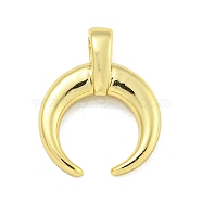 Rack Plating Brass Pendants, Cadmium Free & Lead Free, Moon, Real 18K Gold Plated, 17x14x5.5mm, Hole: 3x2mm(KK-Z053-25G)