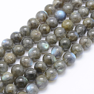 Natural Labradorite Beads Strands, Round, 8mm, Hole: 1mm, about 54pcs/strand, 15.7 inch(40cm)(X-G-P336-19-8mm)