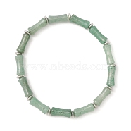 Natural Green Aventurine Bamboo Beaded Stretch Bracelets, Inner Diameter: 2-1/8 inch(5.5cm)(BJEW-TA00300)