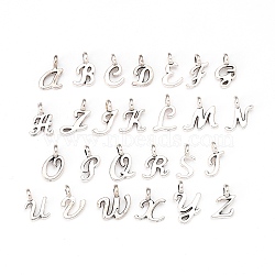 Tibetan Style Alloy Pendants, Cadmium Free & Lead Free, Alphabet, Letter A~Z, Antique Silver, 9.5x5x1.5mm, Hole: 1.8mm, about 26pcs/set(TIBEP-R361-02-RS)