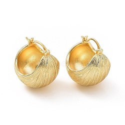 Brass Round Ball Hoop Earrings for Women, Real 18K Gold Plated, 22x19x19mm, Pin: 14x0.75~1.3mm(EJEW-C008-09G)