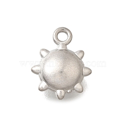 304 Stainless Steel Charms, Stainless Steel Color, Anti-Tarnish, Sun, 10x8x3.5mm, Hole: 1.2mm(STAS-D310-06P-01)