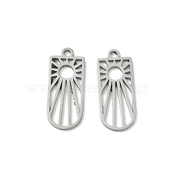 304 Stainless Steel Pendants, Arch with Sun Charms, Cut-Out, Stainless Steel Color, 17x7x1mm, Hole: 1.2mm(SA-CBA28C1-02A-P)