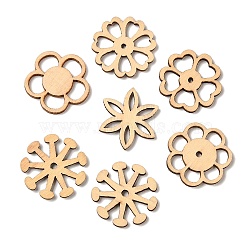 50Pcs Unfinished Wood Flower Shaped Cutouts Ornament, Flower Hanging Pendants, Painting Supplies, BurlyWood, 3cm(WOCR-PW0003-05)