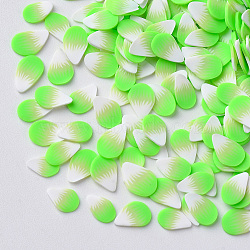 Handmade Polymer Clay Nail Art Decoration Accessories, Petal, Spring Green, 5~7.5x4~6x0.3~1mm, about 96200pcs/962g.(CLAY-R085-13)