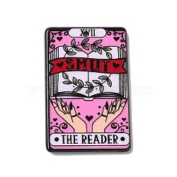 Acrylic Pendants, Rectangle with Tarot Pattern, Hot Pink, 41x26x2.5mm, Hole: 1.8mm(SACR-E011-03G)