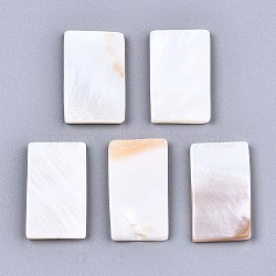 Natural Freshwater Shell Cabochons, Rectangle, Seashell Color, 20x11.5x2mm(SHEL-S276-133)