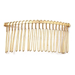 Iron Hair Comb Findings, Light Gold, 38x75~78x3~4mm(MAK-K021-03A-KCG)