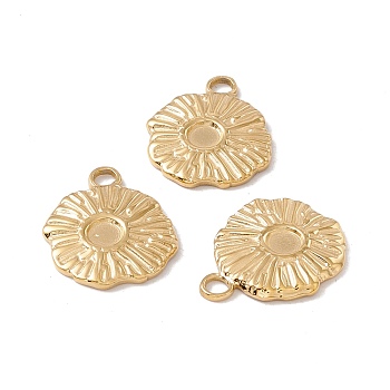 Ion Plating(IP) 304 Stainless Steel Pendants, Lotus Leaf, Golden, 18.5x15x2mm, Hole: 2.5mm