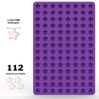 Food Grade Silicone Wax Melt Molds, For DIY Wax Seal Beads Craft Making, Purple, Star Pattern, 300x200mm