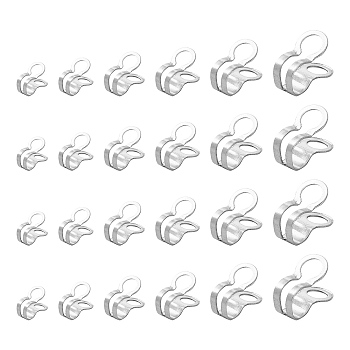 90Pcs 6 Styles 304 Stainless Steel Ball Chain Connectors, Stainless Steel Color, 7~28x4~14mm, Hole: 2mm, 15pcs/style