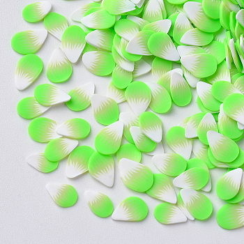 Handmade Polymer Clay Nail Art Decoration Accessories, Petal, Spring Green, 5~7.5x4~6x0.3~1mm, about 96200pcs/962g.