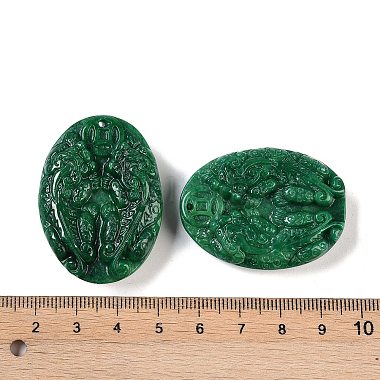 Dyed Natural Myanmar Jade Coin Pendants(G-S378-01)-3