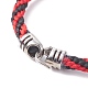 Bracelet triple cordon tressé fait main en perles de chalumeau pour femme(BJEW-JB07598)-5