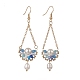pendientes colgantes de perlas naturales y lágrima de cristal con flor(EJEW-TA00222-01)-1