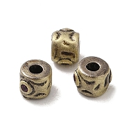 Tibetan Style Rack Plating Brass Beads, with Cubic Zirconia, Long-Lasting Plated, Column, Brushed Antique Bronze, 4x3.5mm, Hole: 1.6mm(KK-Q805-41AB)