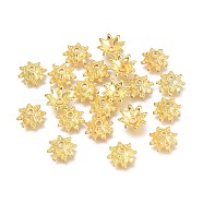 CCB Plastic Bead Caps, 8-Petal, Golden, 8.5x3.5mm, Hole: 1.4mm(CCB-J029-06G)