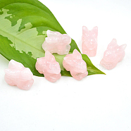 Natural Rose Quartz Rabbit Figurine Display Decorations, Energy Stone Ornaments, 16x30x20mm(G-PW0007-024A)