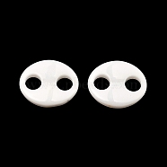 Bioceramics Zirconia Ceramic Connector Charms, No Fading and Hypoallergenic, Nickel Free, Coffee Bean, White, 12.5x10x2.5mm, Hole: 3.2mm(PORC-C002-09B-01)