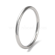 304 Stainless Steel Simple Plain Band Finger Ring for Women Men, Stainless Steel Color, 1.7mm, Inner Diameter: US Size 8 1/4(18.3mm)(RJEW-F152-01E-P)