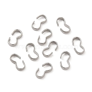304 Stainless Steel Quick Link Connectors, Chain Findings, Number 3 Shaped Clasps, Stainless Steel Color, 8x4x1.6mm(STAS-P336-05F-P)