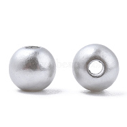 Spray Painted ABS Plastic Imitation Pearl Beads, Round, Gainsboro, 6x5.5mm, Hole: 1.8mm, about 4540 pcs/500g(OACR-T015-05A-03)