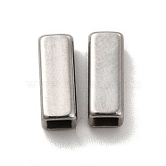 304 Stainless Steel Beads, Rectangle, Stainless Steel Color, 10x4x4mm, Hole: 2.5x2.5mm(X-STAS-H179-04D-P)
