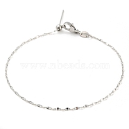 304 Stainless Steel Add a Bead Adjustable Link Chains Bracelets for Women, Stainless Steel Color, 21x0.15cm(BJEW-M307-01F-P)