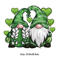 Saint Patrick's Day Theme PET Sublimation Stickers, Heat Transfer Film, Iron on Vinyls, for Clothes Decoration, Gnome, 189x228mm(PW-WG34539-15)