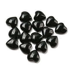 Natural Black Stone Cabochons, Heart, 8x8x3.5mm(G-H309-01-06)